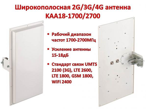 Продам широкополосную панельную 2G/3G/4G MIMO антенну, KAA18-1700/2700