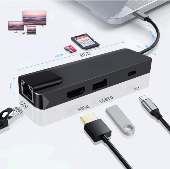 Продам мультифункциональный хаб / конвертер Type C (USB / HDMI / RJ45