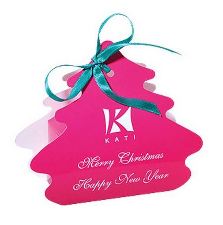Сладкие новогодние подарки: конфеты с логотипом в коробочках-елочках