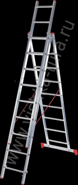 Лестницы алюминиевые, одно-/двух-/трех-/четырехсекционные, стремянки