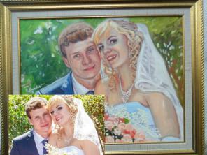 Свадебный портрет по фото на заказ, красиво, за доступную цену.