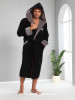Мужской махровый халат с капюшоном Nusa Triga 3XL черный Размер: 3XL