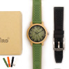 Мужские часы с зеленым силиконовым ремешком BOBO BIRD