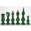 Шахматные фигуры резная кость Цветочный дизайн Зеленые и Белые